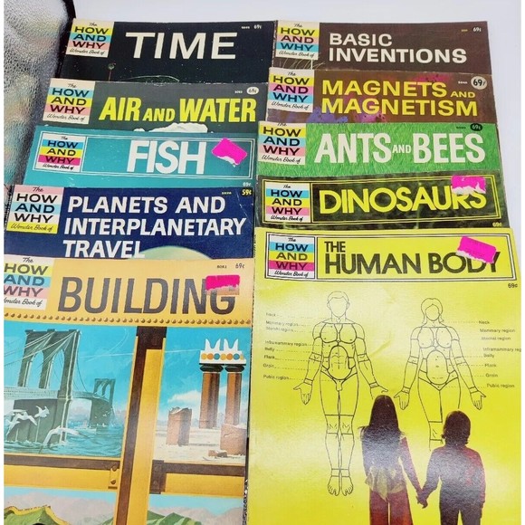 Vintage How And Why Wonder Books Lot Of 14 Books 1960s 1970s Educational Science - Picture 8 of 16